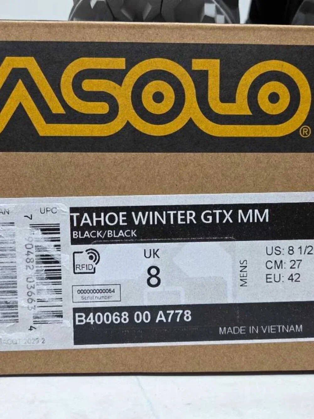 New 8.5 Asolo Tahoe Winter GTX Gore-Tex hiking boots in black